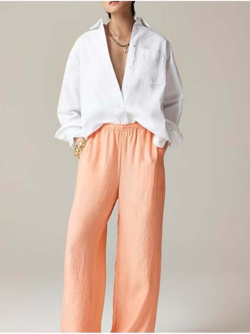 J.Crew Stratus Pant in Textured Satin Blushed Peach Size S